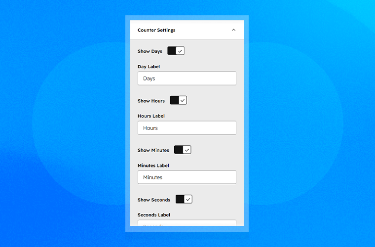 Counter Settings Counter Settings