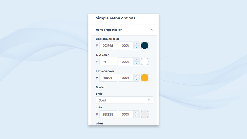 Simple-Menu-Styling-Options