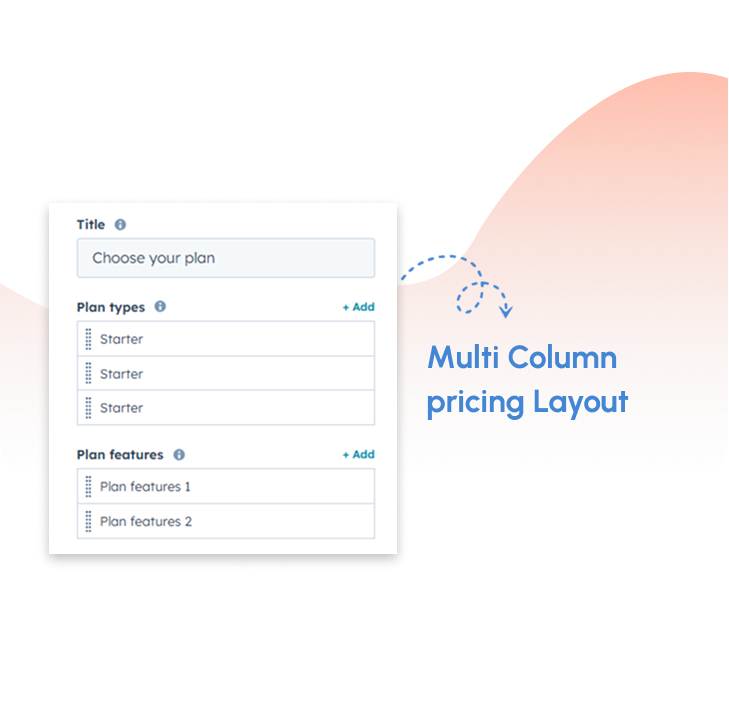 Multi-column pricing layout